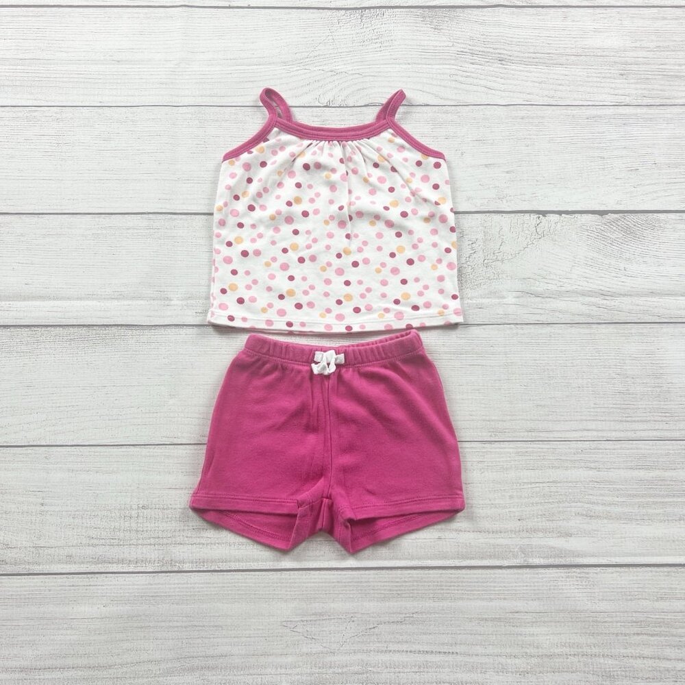 Baby Gap 2 Piece Outfit Set Polka Dot Tank Top + Pink Shorts 3-6 Months - Picture 2 of 4
